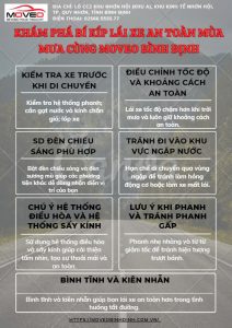 Anh bai dang mua mua bao KHÁM PHÁ BÍ KÍP LÁI XE AN TOÀN MÙA MƯA CÙNG MOVEO BÌNH ĐỊNH